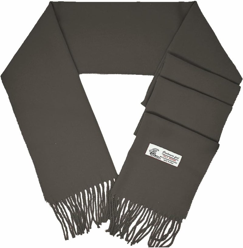 Glory Max Unisex Plain Solid Color Winter Scarf Cashmere Feel Soft Classic 72"x12" - Image 1
